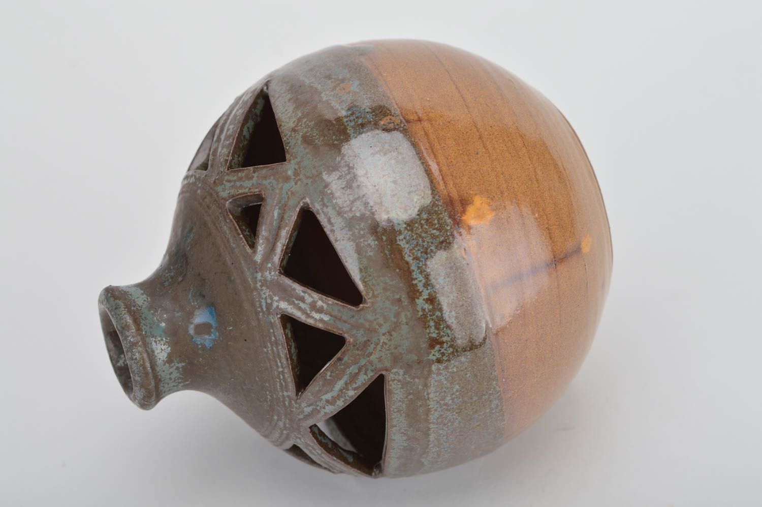 Декоративная ваза в этно стиле красивая с резным узором необычная ручной работы фото 5