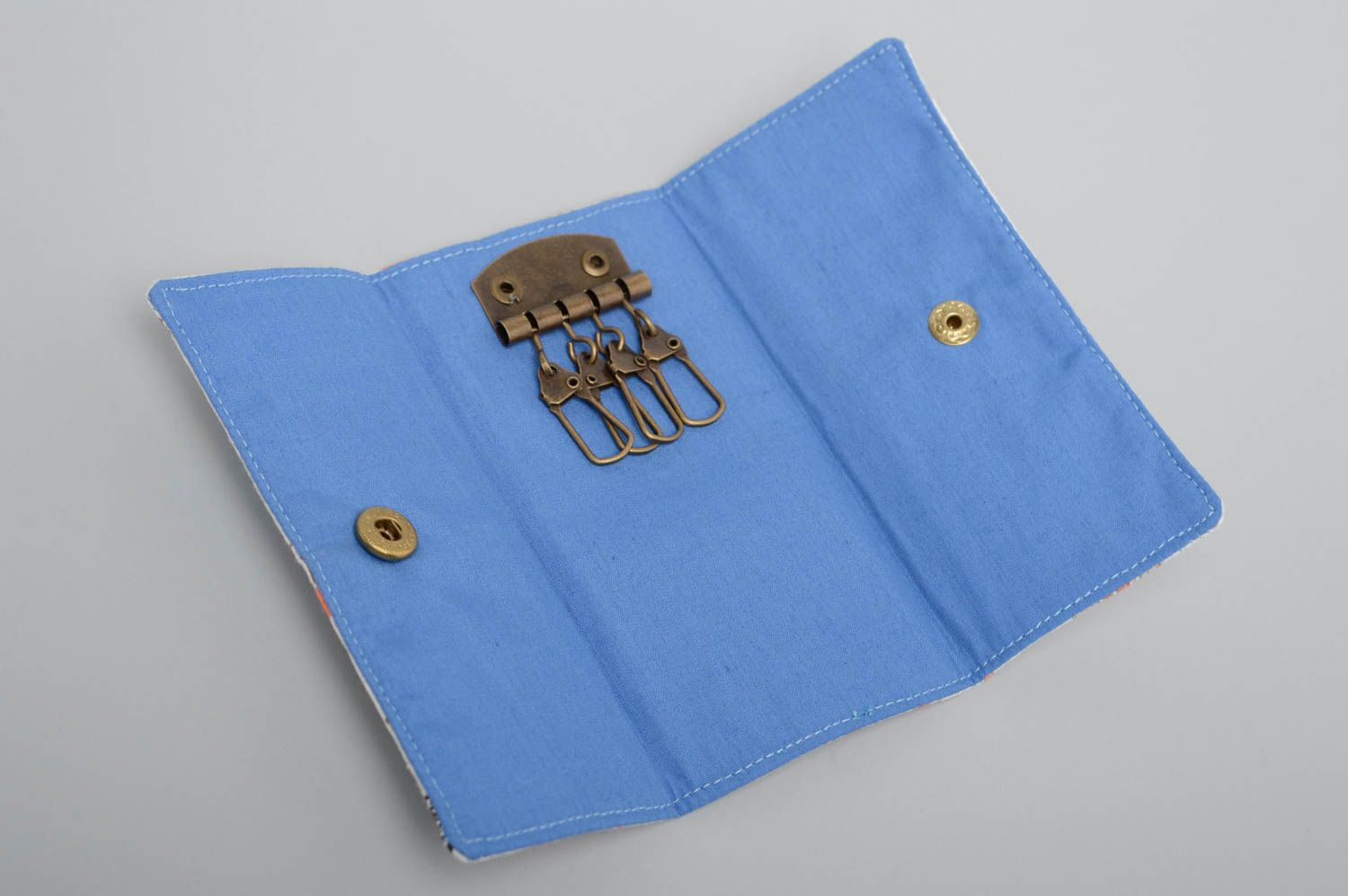 Porte-clés en tissu de coton fait main original avec impression pour enfant photo 2