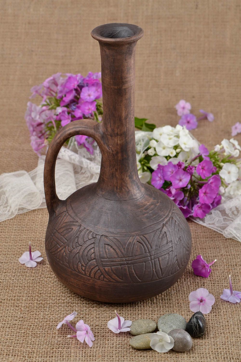 Handmade Keramik Flasche Geschenk für Frauen Flasche Wein handgemachtes Geschirr foto 1