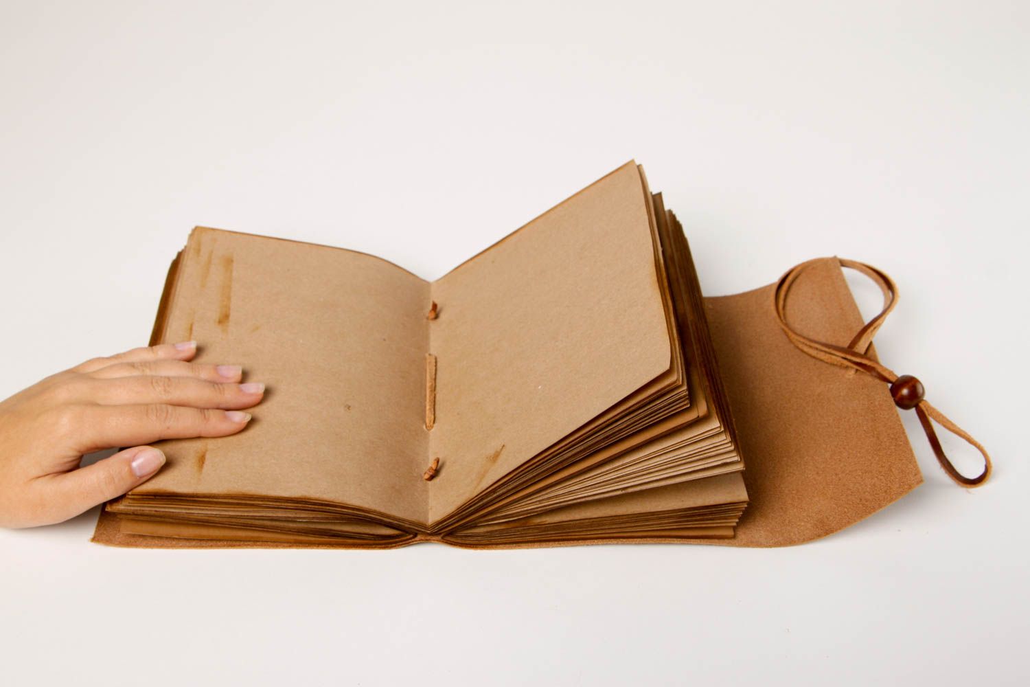 Schönes Notizbuch handmade Design Tagebuch Geschenk für Freund aus Leder braun foto 3