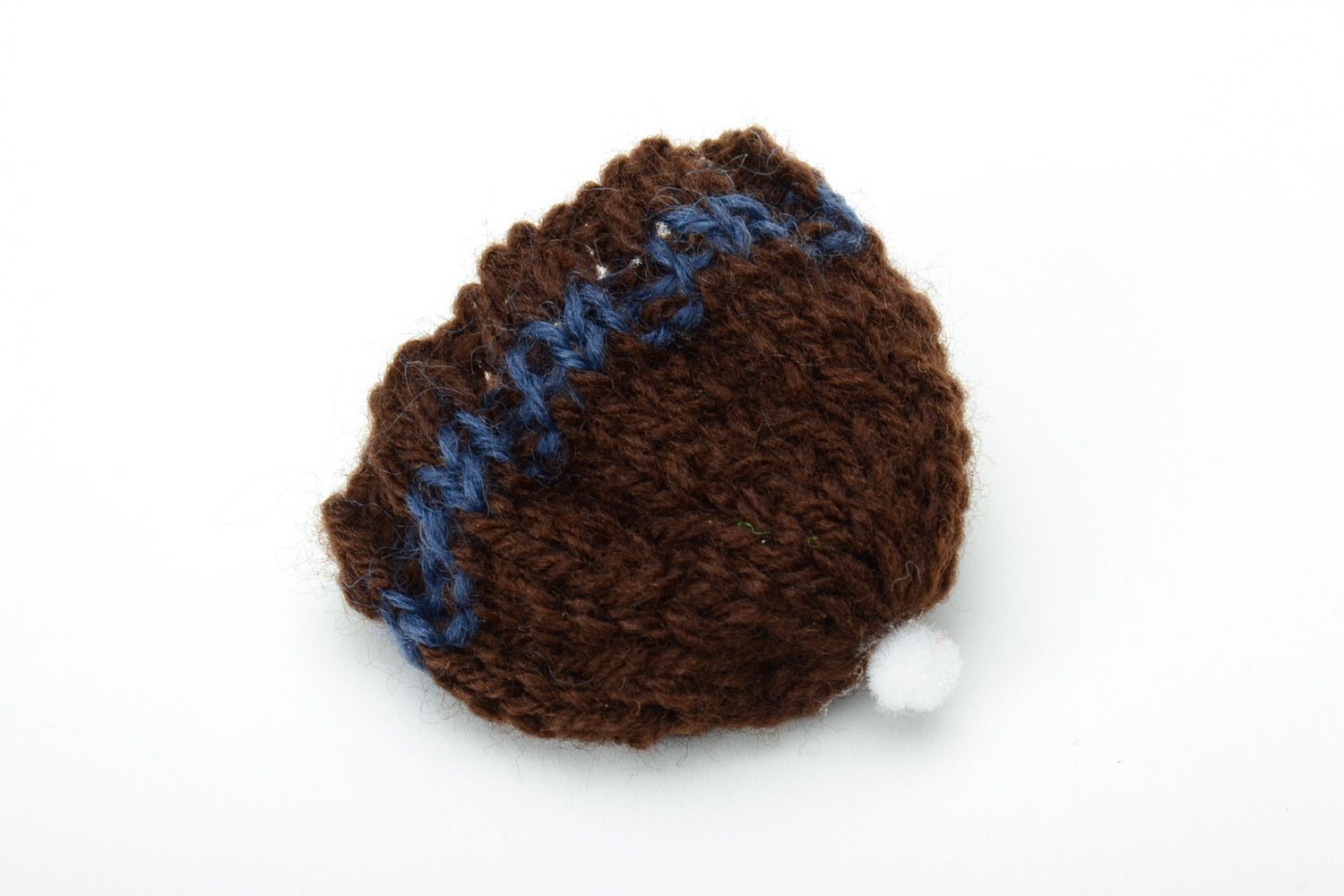 Bonnet pour oeuf de Pâques tricoté au crochet fait main brun original décoration photo 3