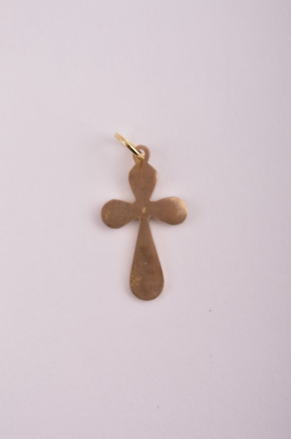 Крестик с камнями handmade подвеска на шею украшение из латуни на подарок фото 3