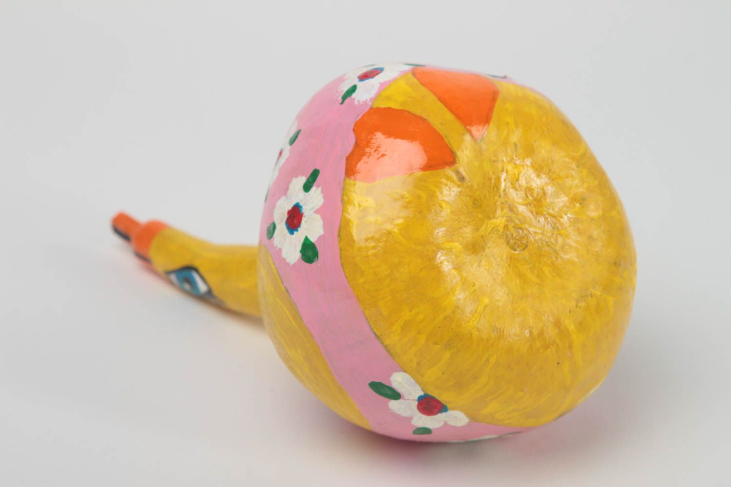 Figura de calabaza hecha a mano pato amarillo regalo original decoración de casa foto 4