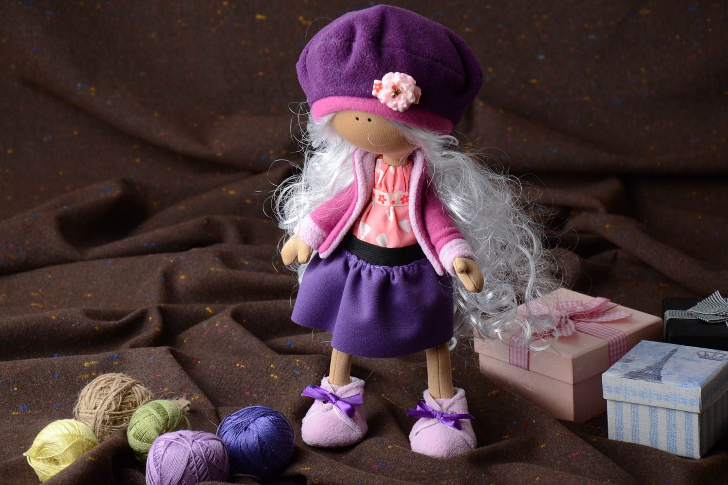 Exklusive Interieur Puppe handmade aus Textil klein für Mädchen und für Haus Dekor foto 1