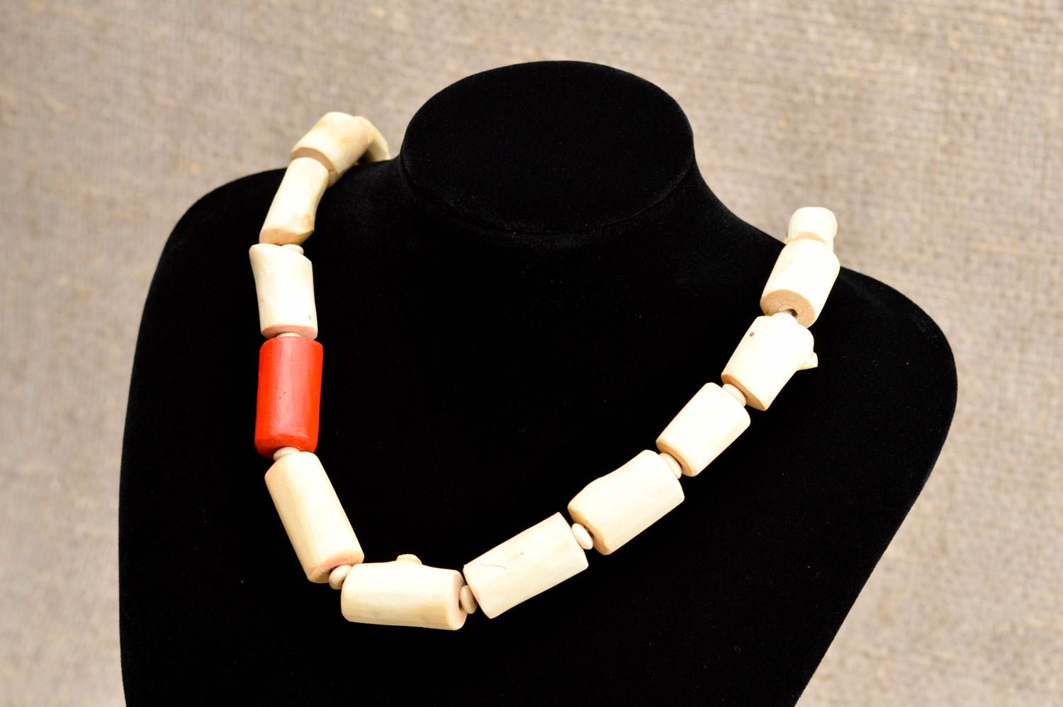 Handmade wooden necklace stylish jewelry ethnic necklace eco friendly necklace photo 1