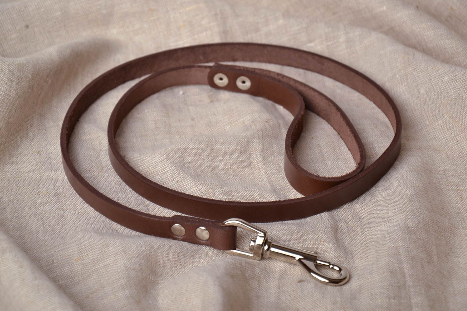 Leather dog leash photo 1