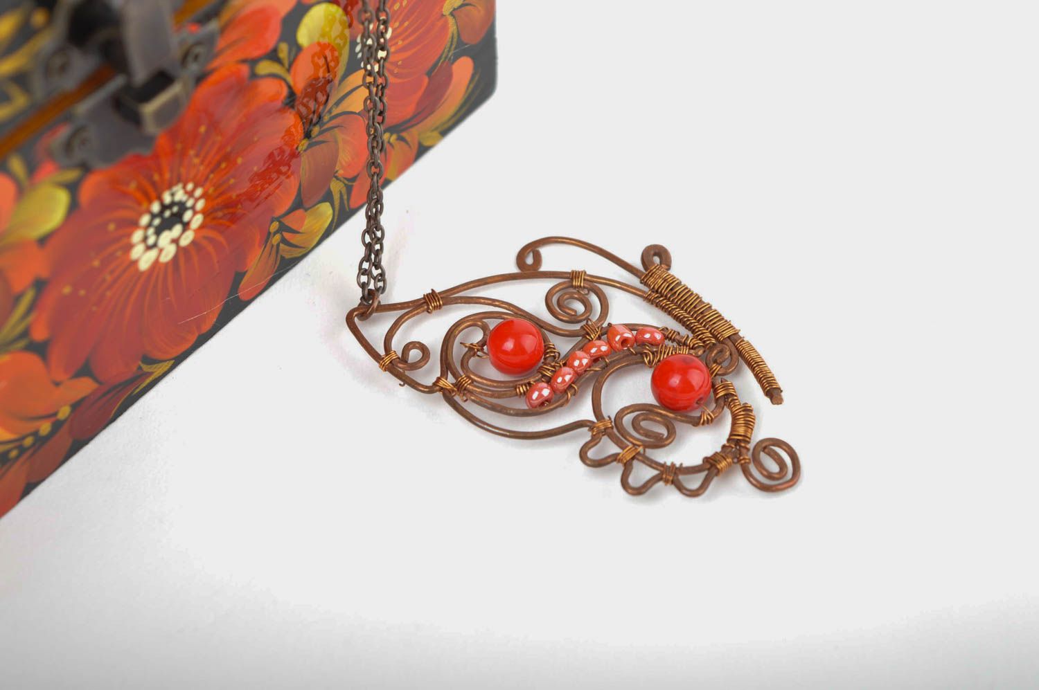 Handmade jewelry copper accessories pendant necklace butterfly necklace photo 1