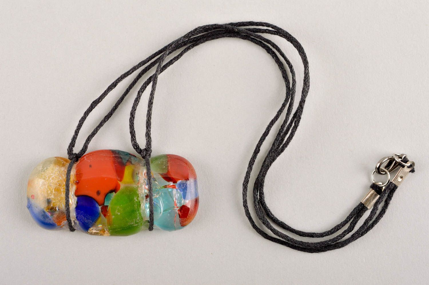 Handmade accessory unusual gift glass pendant for girl handmade glass pendant photo 2