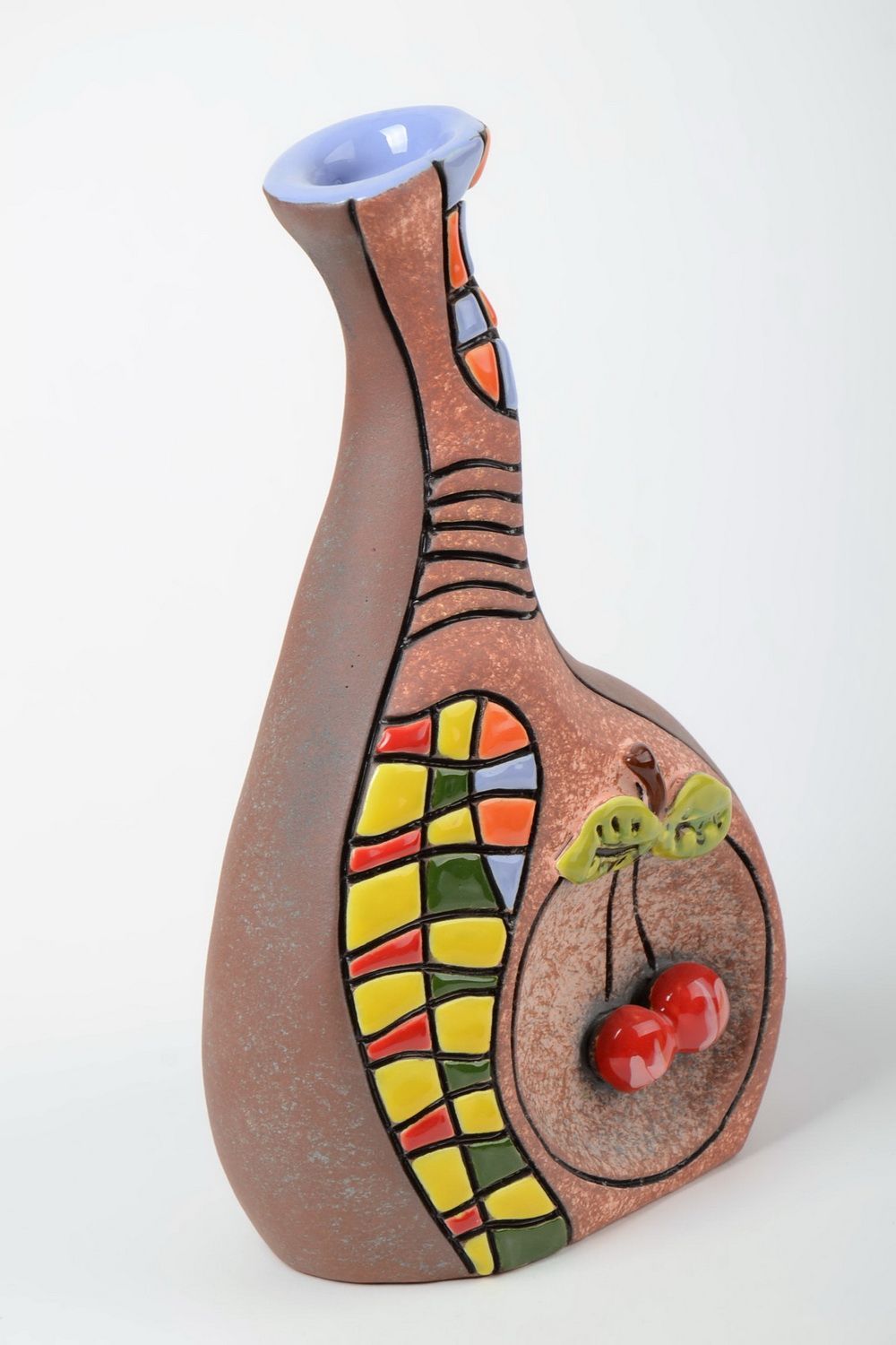 Декоративная ваза в этно стиле красивая цветная объемом 1.5 литра ручной работы фото 2