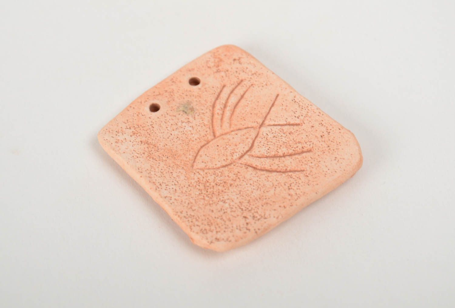Handmade square DIY clay pendant designer blank for jewelry photo 3