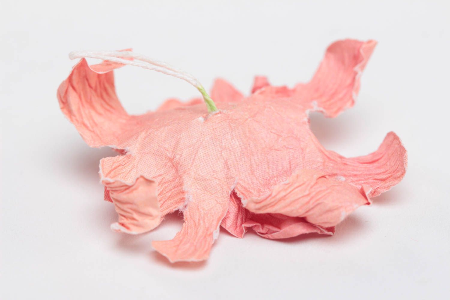 Handmade pink artificial paper flower with watercolor painting for scrapbooking photo 4