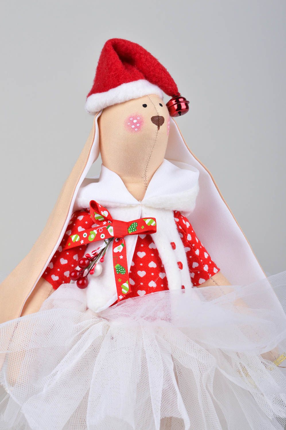 Игрушка заяц ручной работы авторская игрушка стильный подарок девочка в юбке фото 2