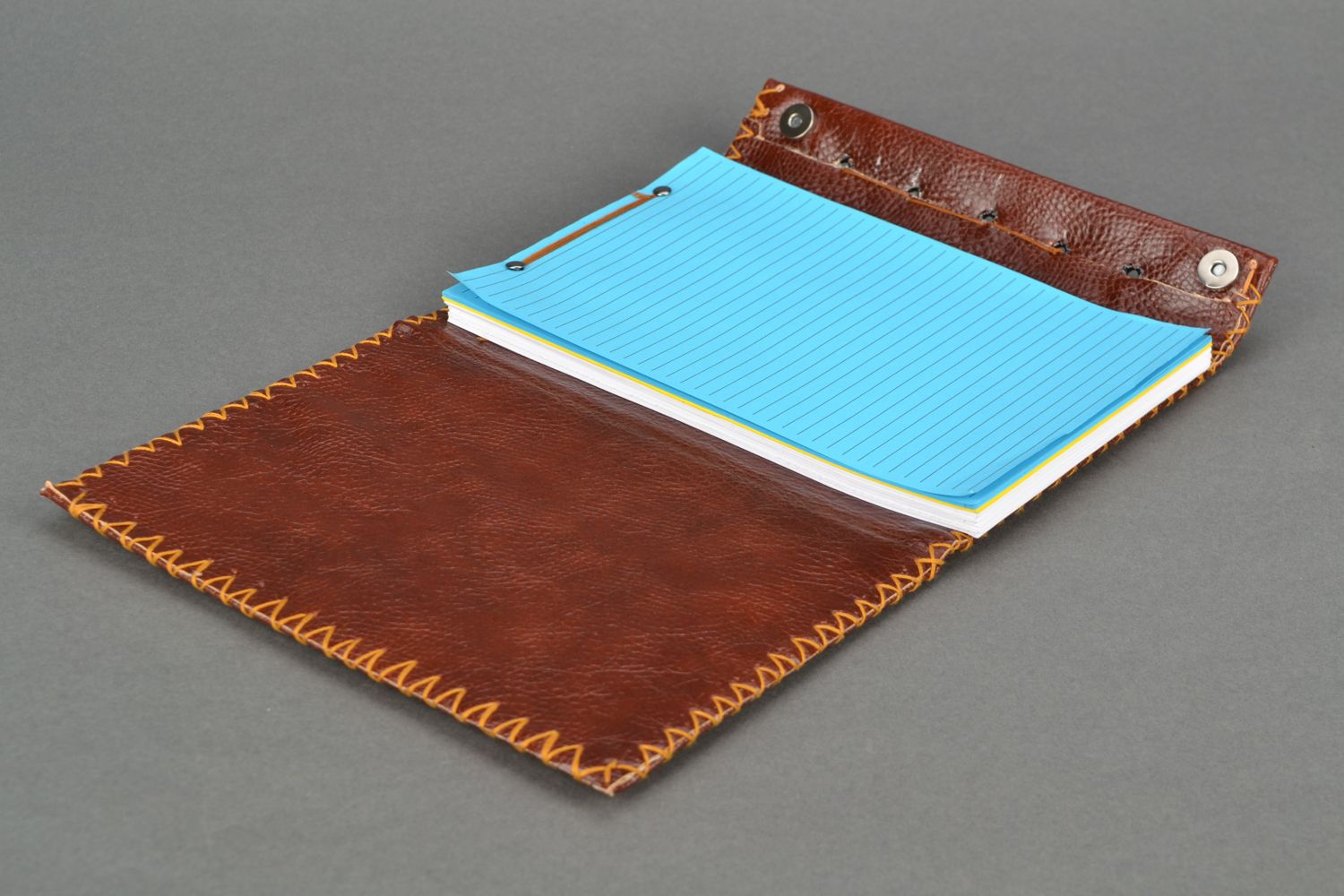 Brown artificial leather notebook photo 2