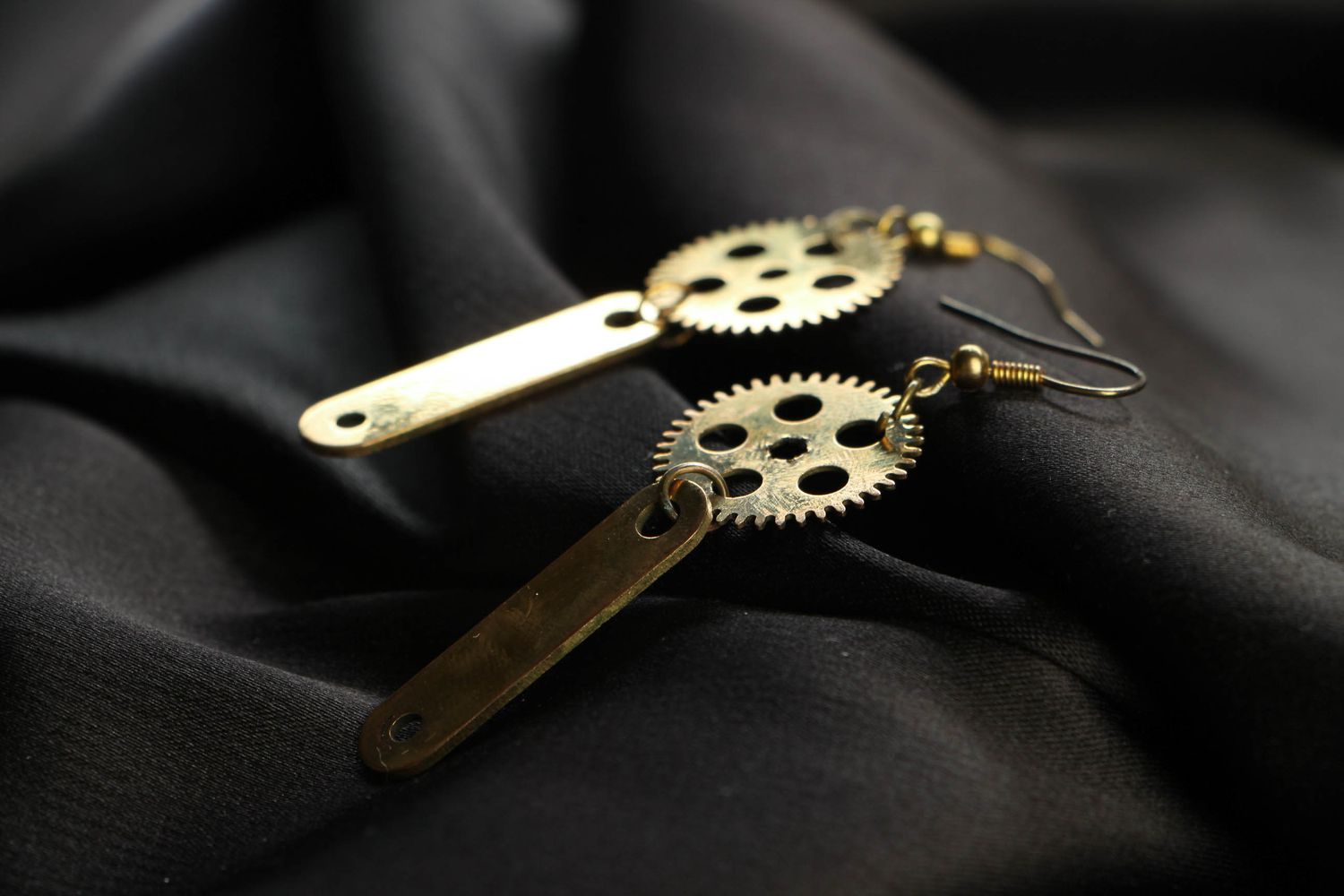 Metal earrings in steampunk style photo 2
