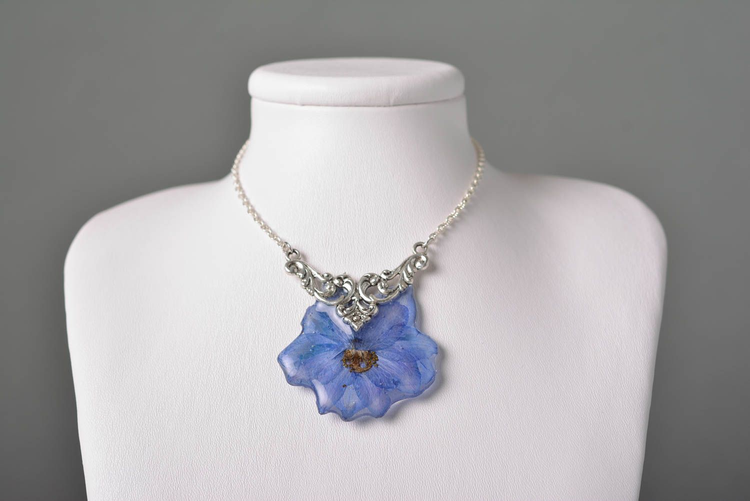 Natural flower pendant handmade chain pendant chain jewelry botanic pendant photo 2