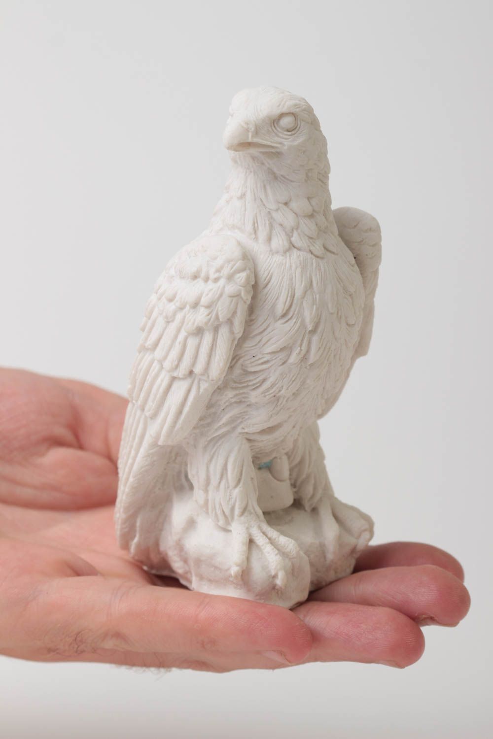 Figurine à peindre fait main Petite statue Déco maison Aigle blanc à décorer photo 5