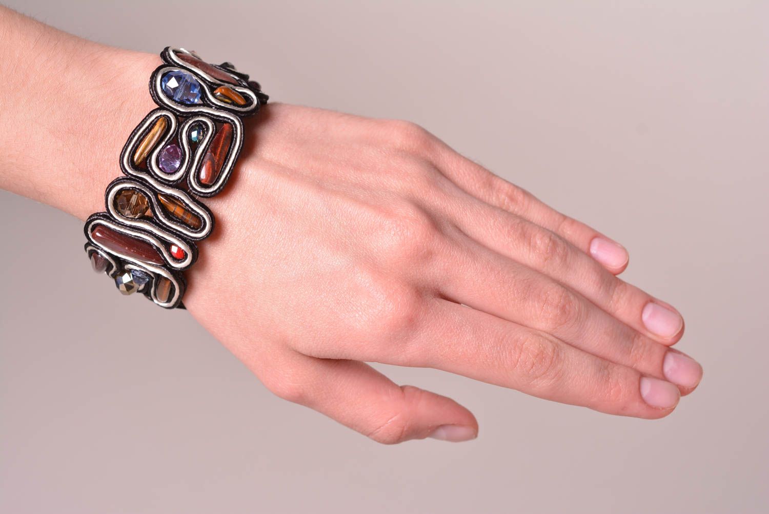 Handgefertigt Armband Frauen Soutache Schmuck ausgefallenes Geschenk schön foto 2