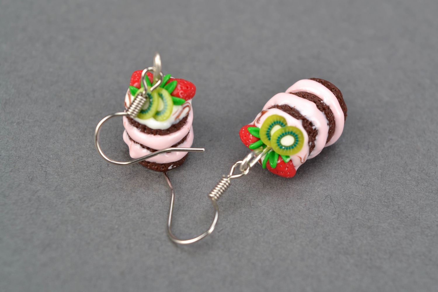 Polymer clay earrings Muffins photo 3