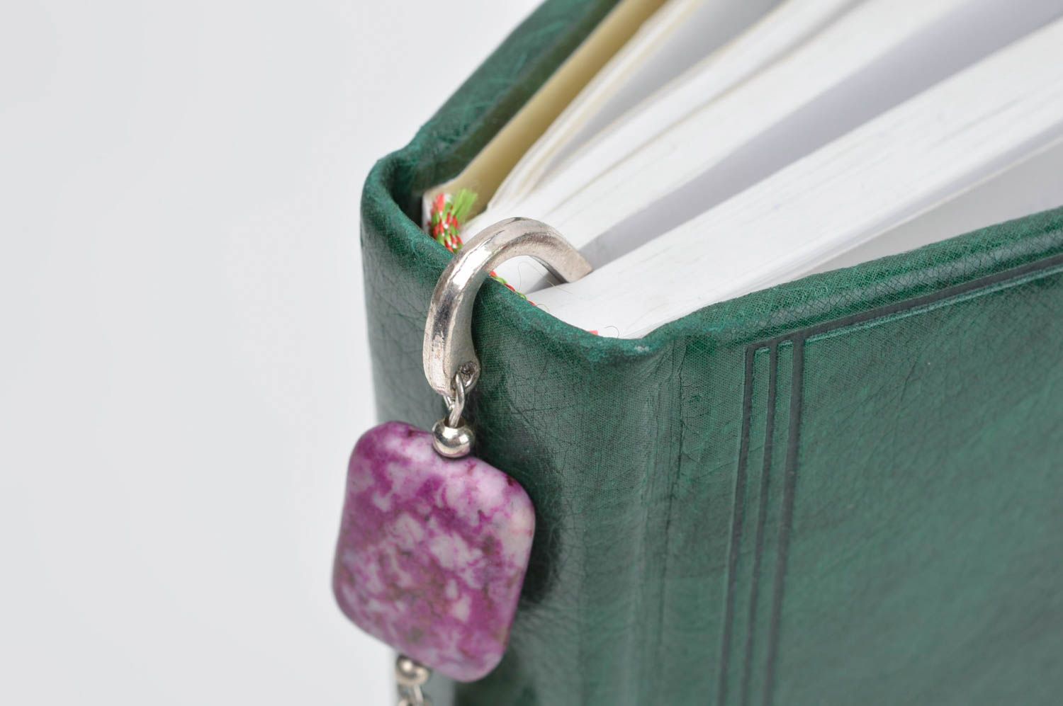 Handmade bookmark designer bookmark with natural stone glass accessories photo 2