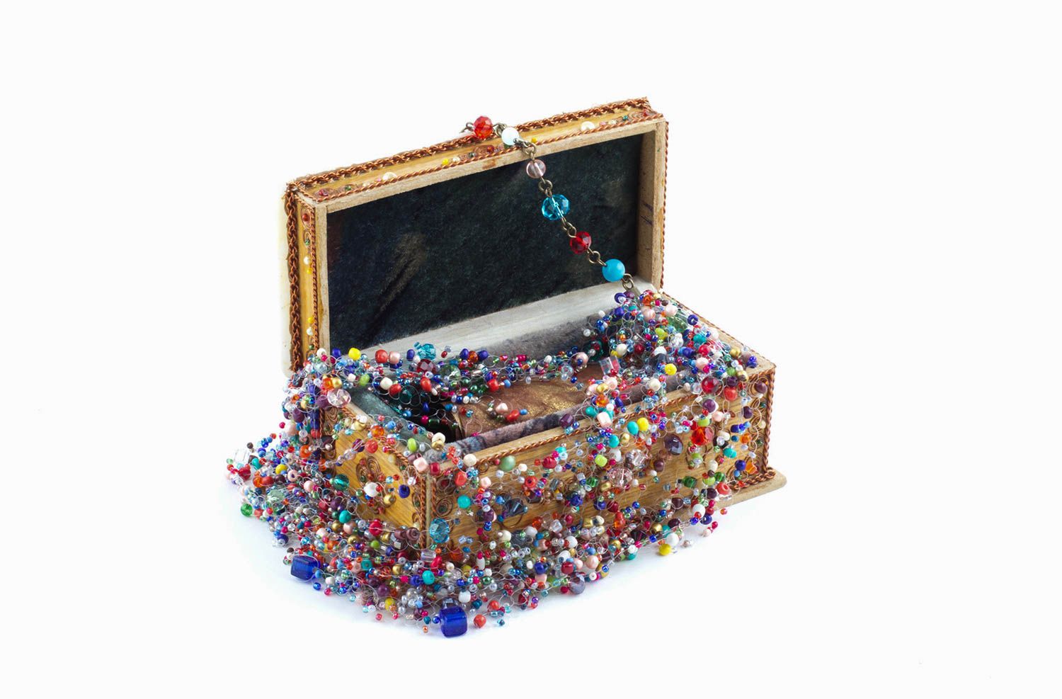 Колье из бисера украшение ручной работы ожерелье из бисера разноцветное фото 1