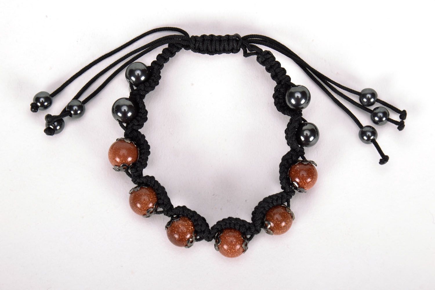 Woven bracelet with aventurine and bloodstone photo 4
