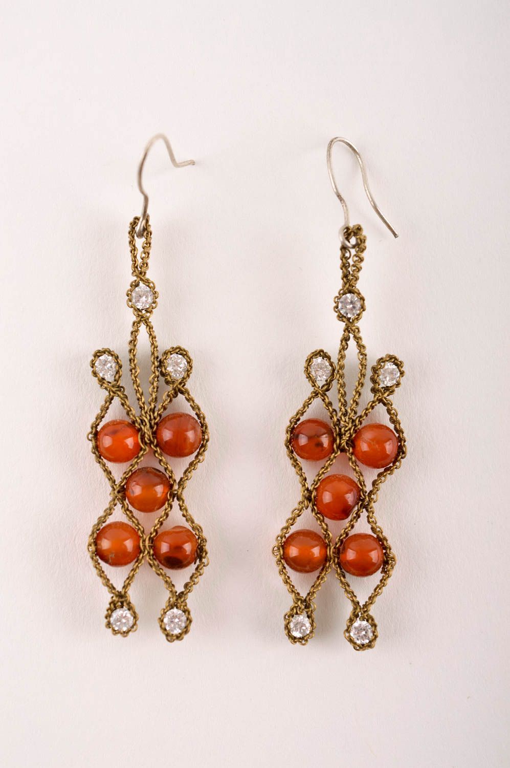 Handmade female earrings unusual natural stone earrings elegant jewelry photo 3