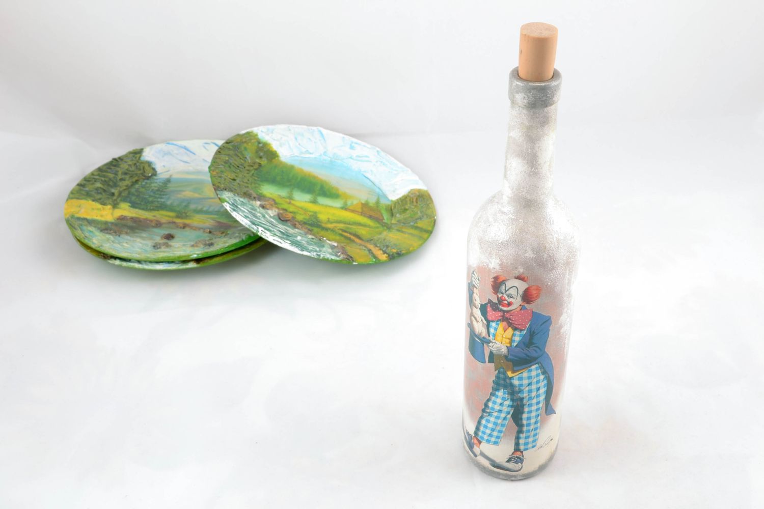 Bunte Flasche aus Glas Decoupage 0,7l foto 1