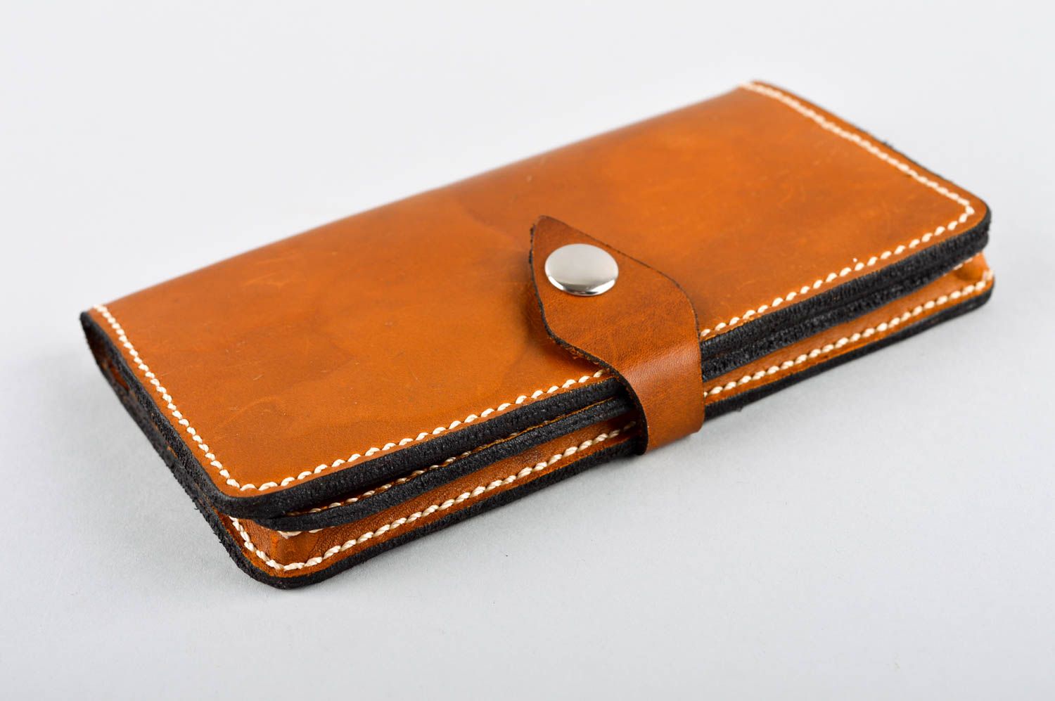 Cartera de hombre hecha a mano billetera de cuero marrón regalo original  foto 4