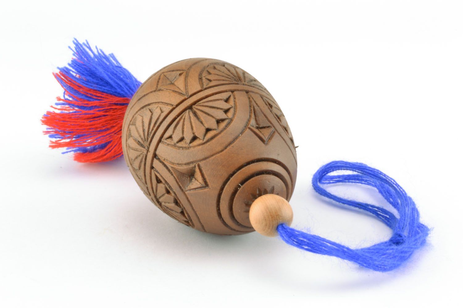Carved wooden egg in the form of interior pendant photo 3