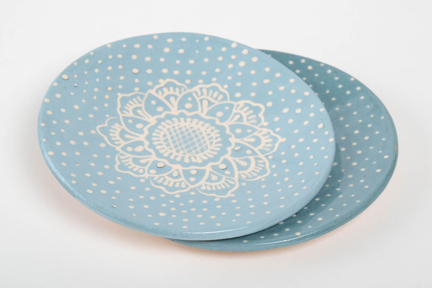 Handmade dinner plates set 2 serving dishes stoneware dinnerware ceramic plates photo 5