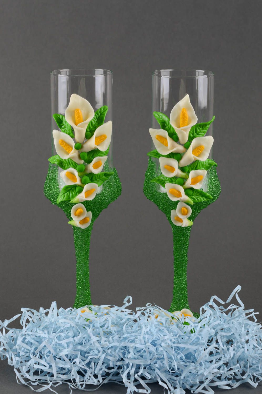 Flûtes à champagne Vaisselle en verre fait main 20 cl 2 pièces Cadeau mariage photo 1