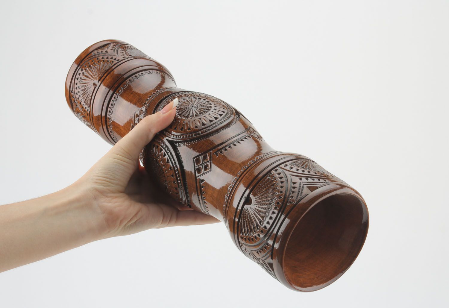 Vaso artesanal de madeira feito à mão  foto 4