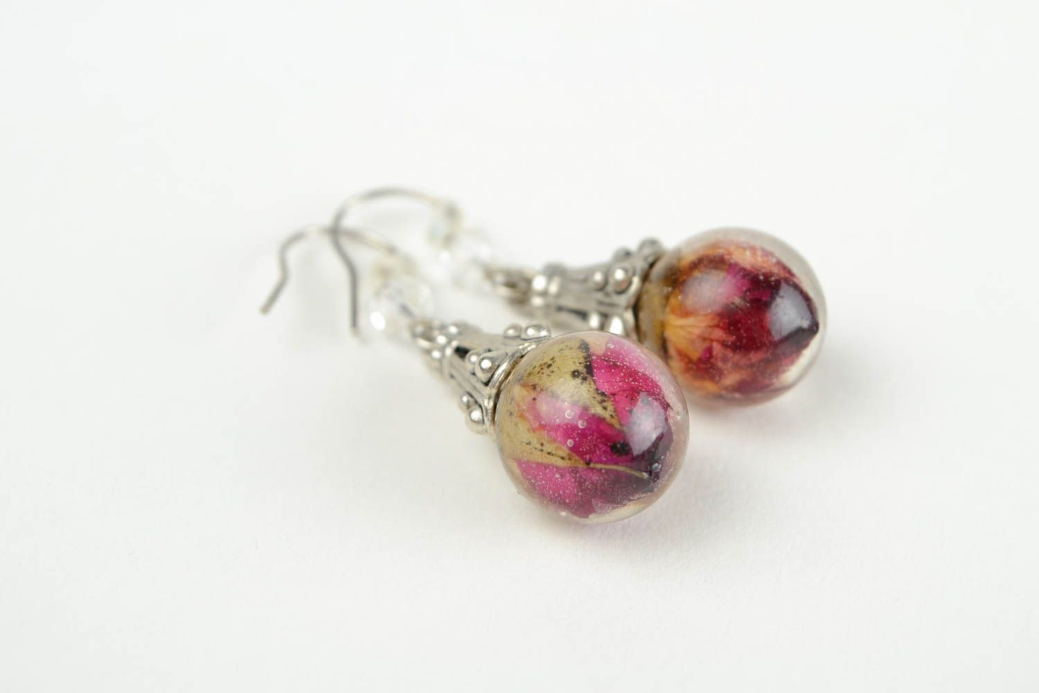 Handmade designer earrings unusual jewelry with roses stylish elegant jewelry photo 4