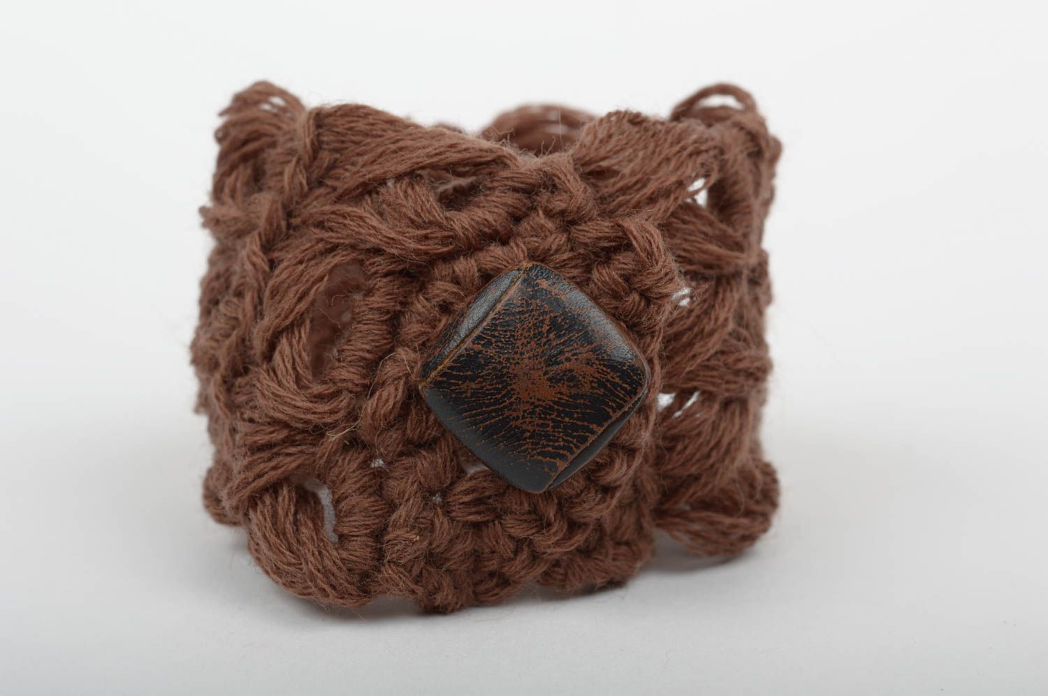 Модный браслет ручной работы браслет из ниток плетеный браслет коричневый фото 3
