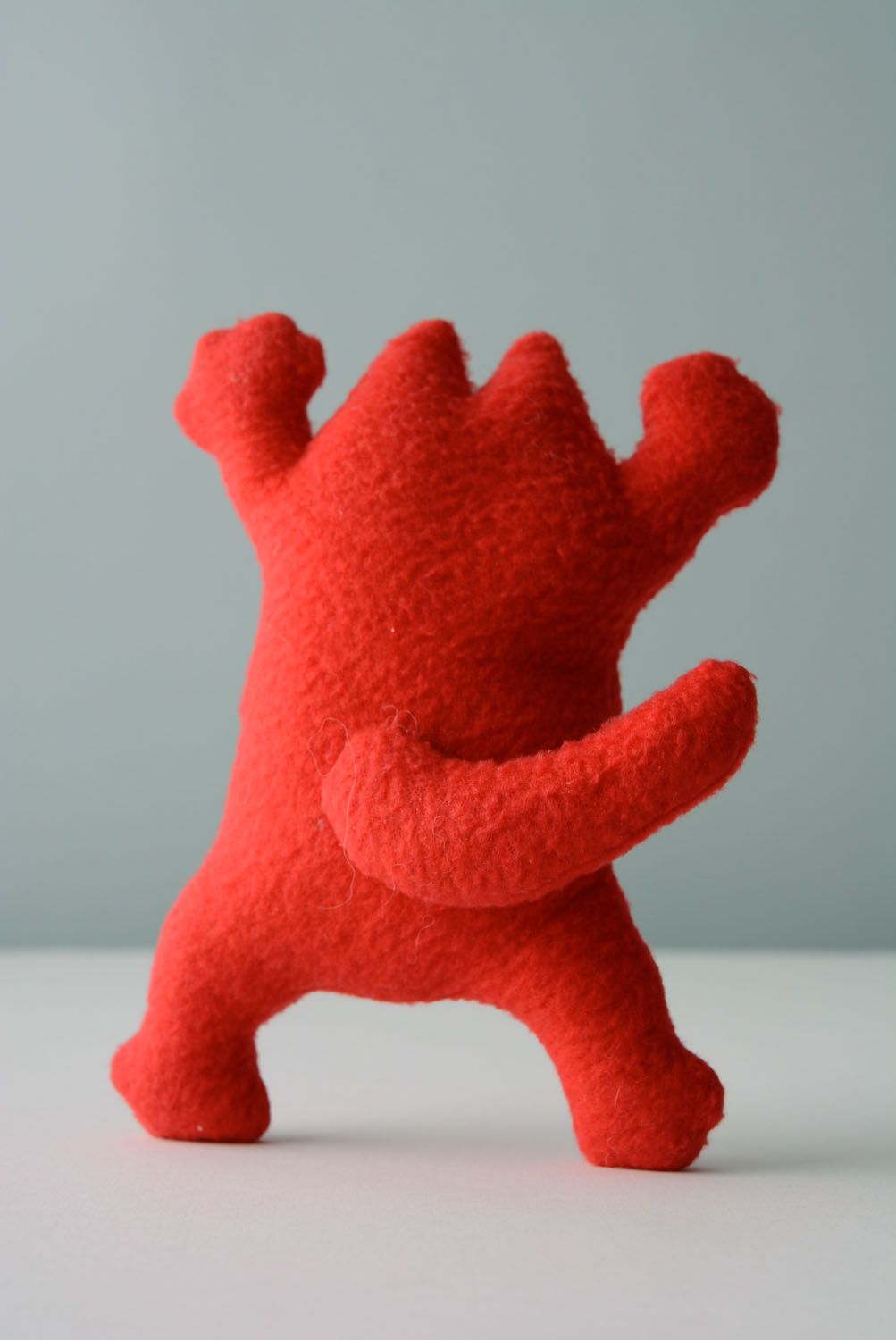 Peluche en tissu polaire Chat rouge photo 3