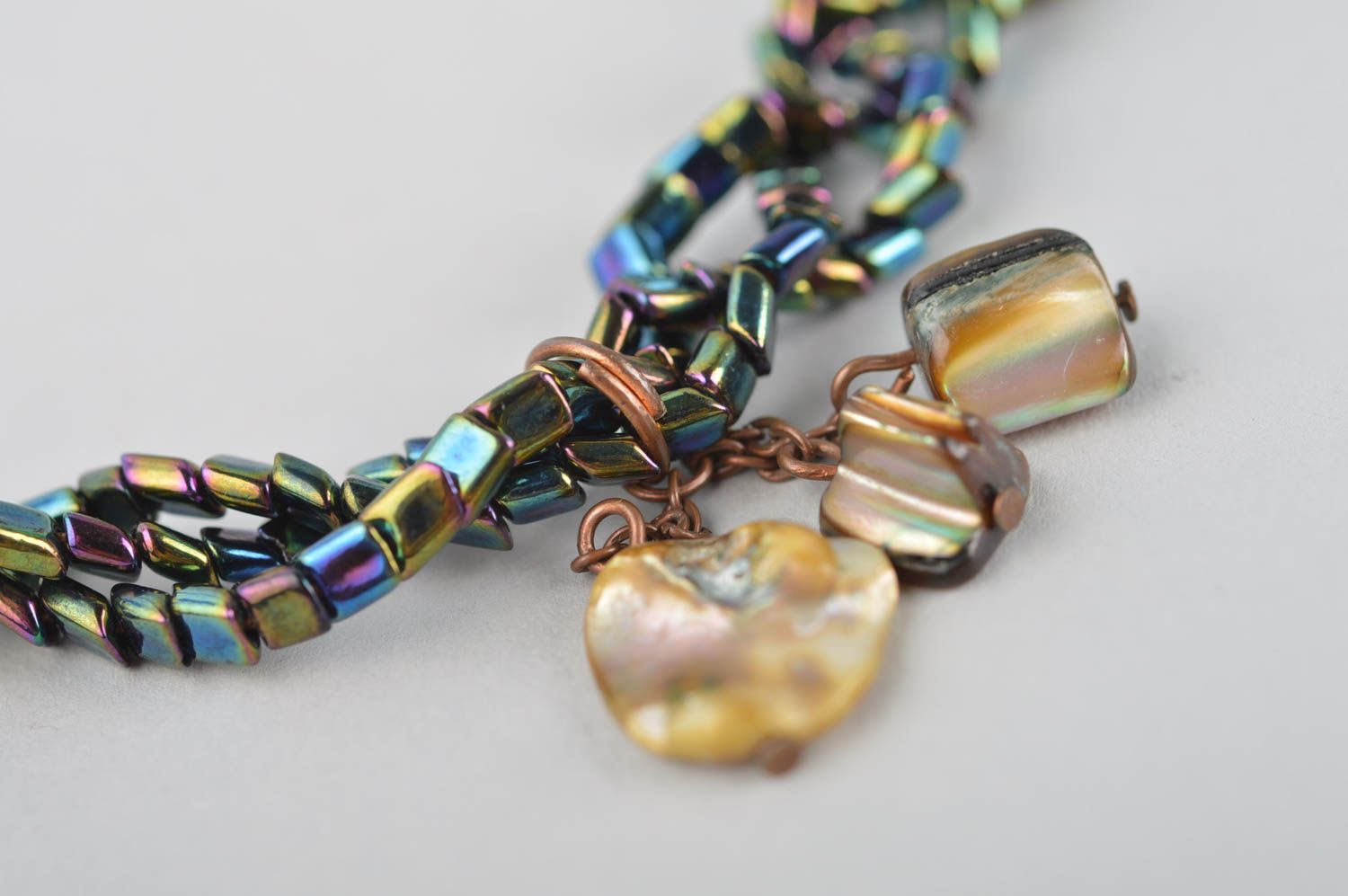 Three bead lines charm bracelet for women photo 3