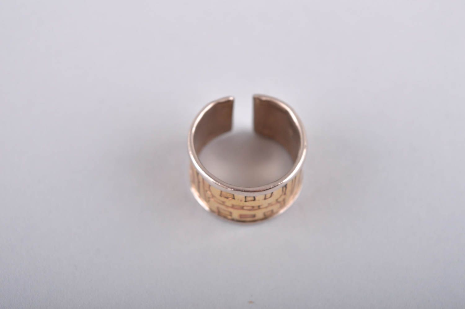 Handmade Schmuck großer Ring Accessoire für Frauen Ring für Freundin aus Metall foto 2