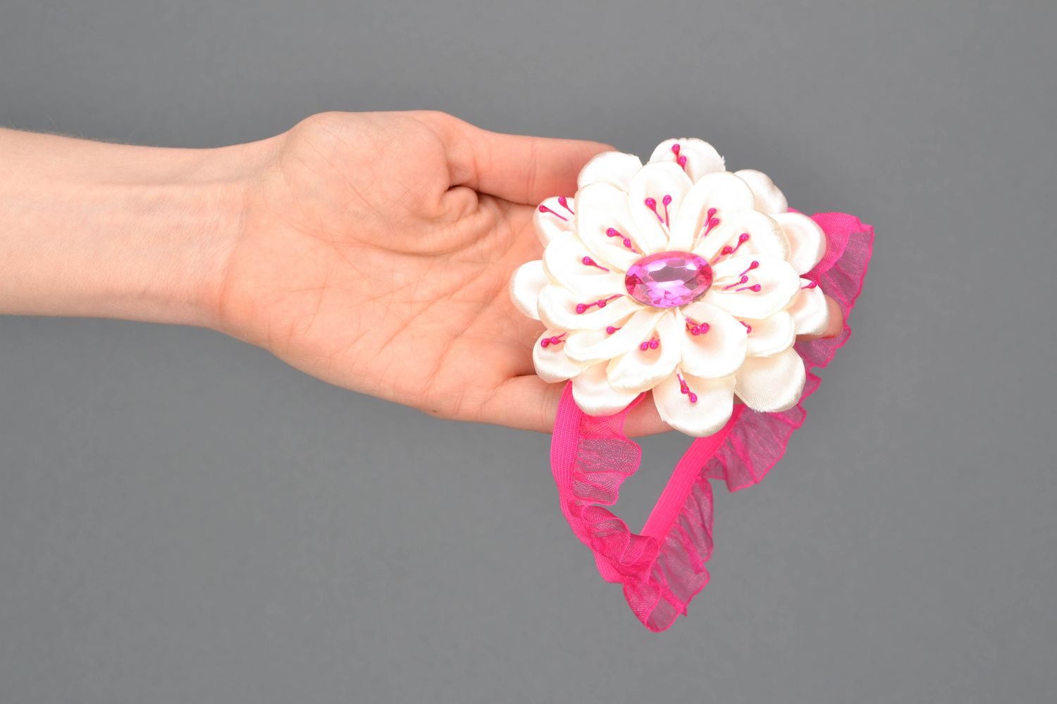 bandeau élastique pour cheveux avec fleur Camomille photo 2