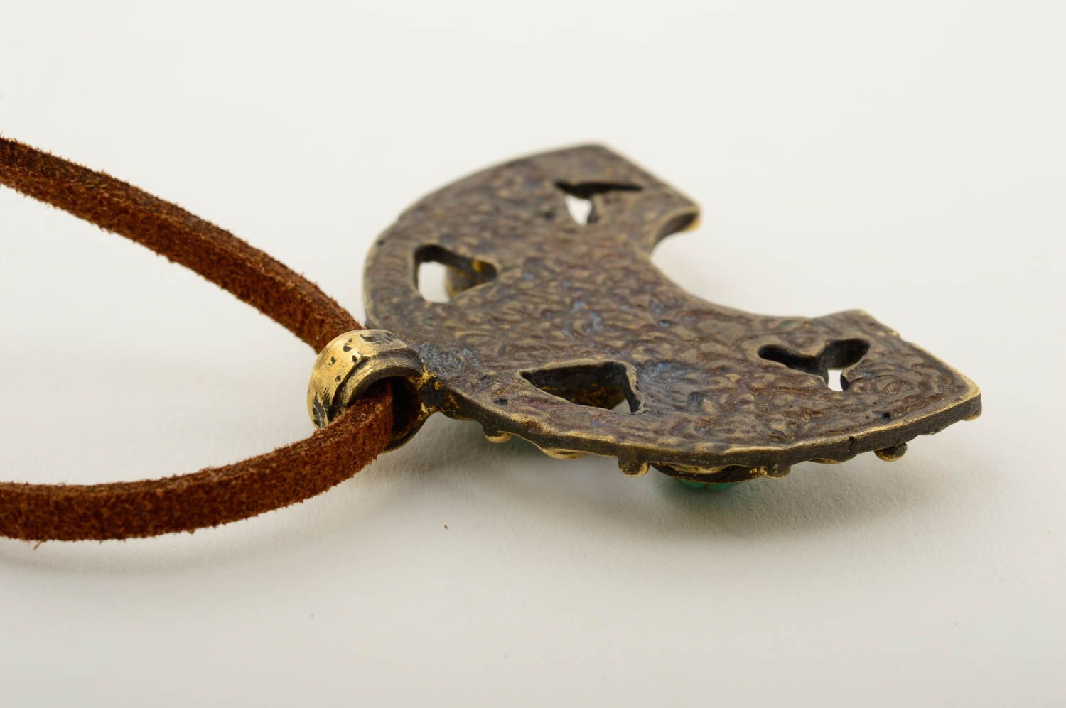 Украшение ручной работы украшение из бронзы кулон на шею с бирюзой красивый фото 5