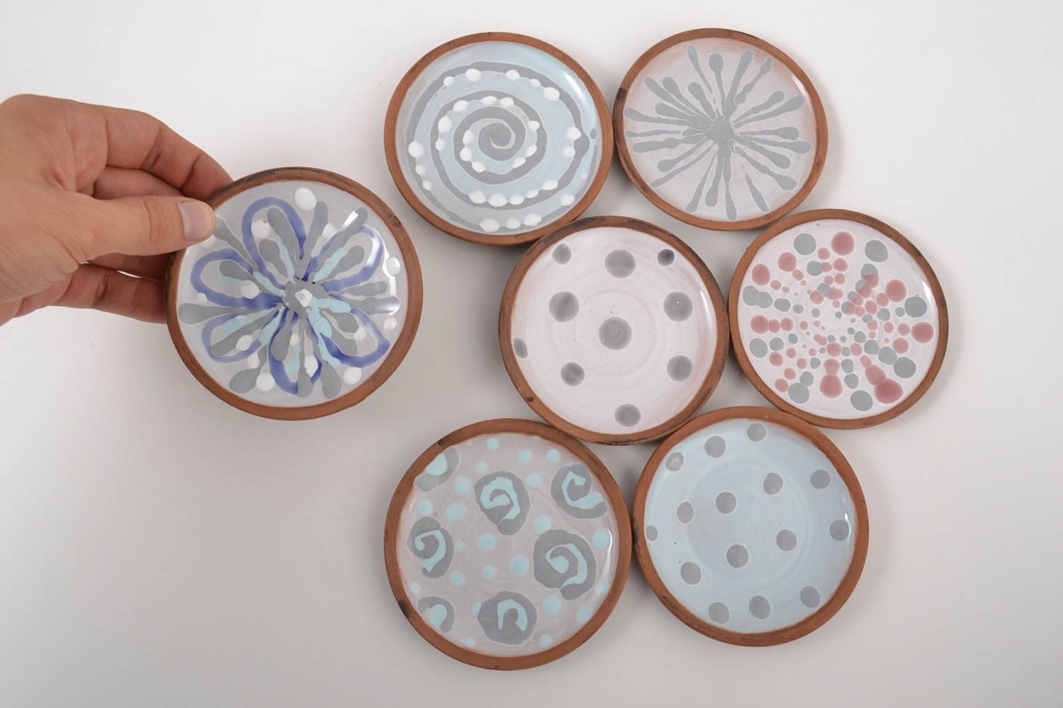 Platos de cerámica artesanales utensilios pintados de cocina menaje del hogar foto 5