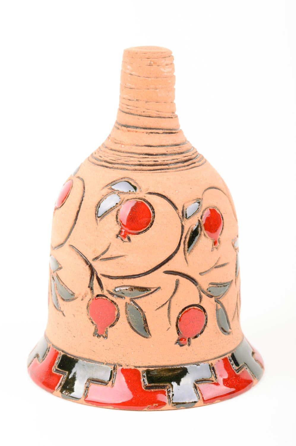 Колокольчик из глины ручной работы глиняный сувенир керамический колокольчик  фото 1