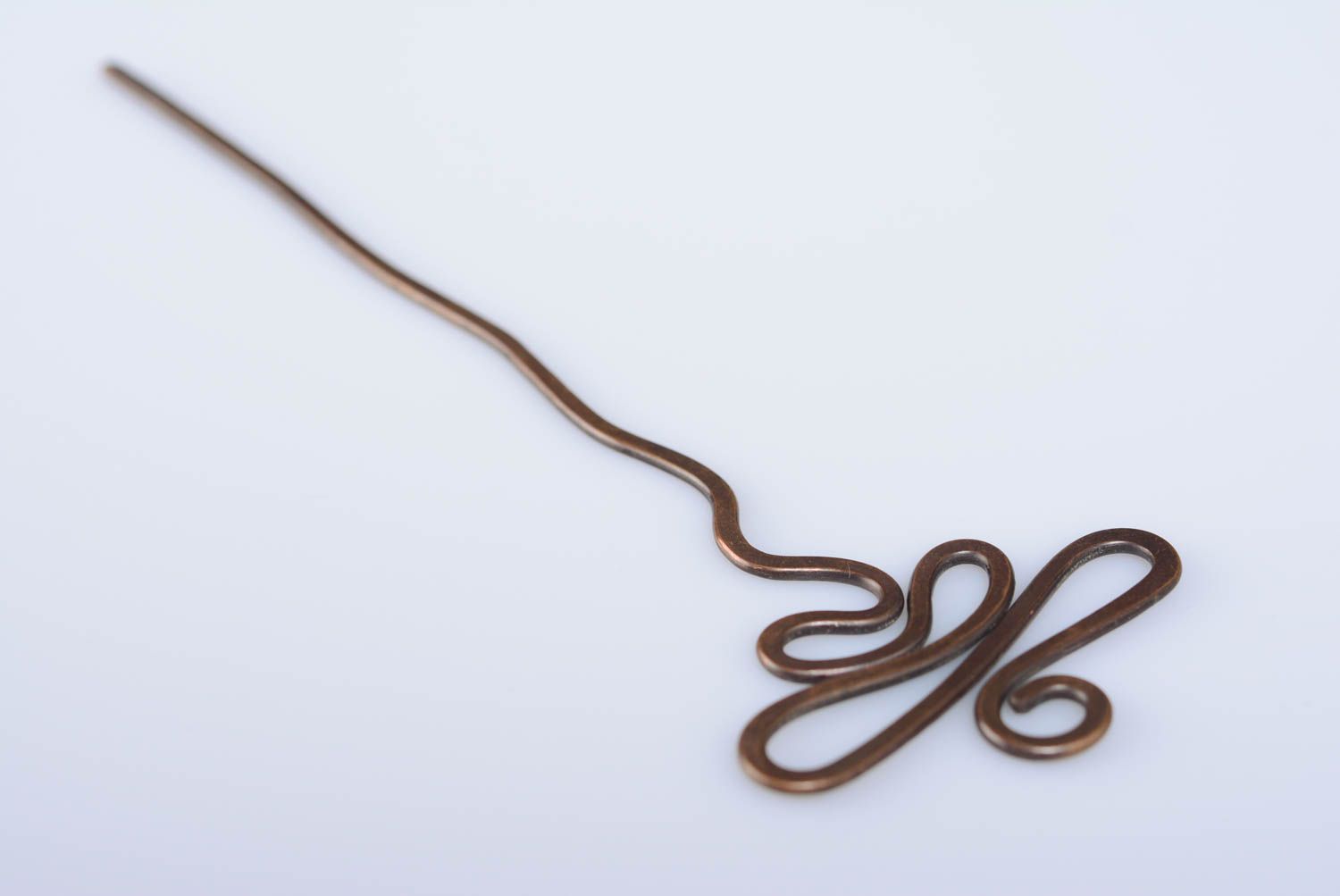 Beautiful designer handmade wire wrap copper hairpin photo 1