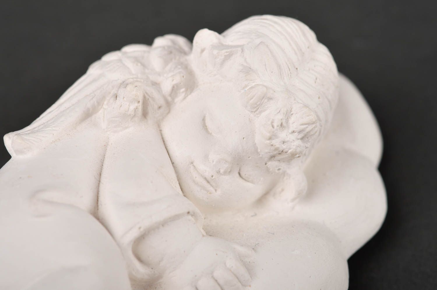 Панно из гипса ручной работы гипс декор оригинальный подарок спящий ангел фото 4