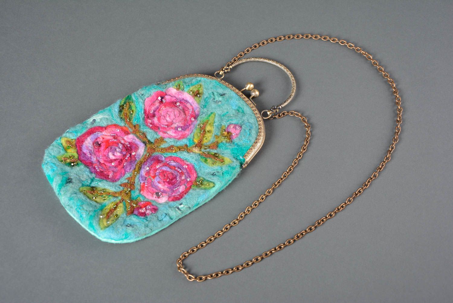 Handmade handbag unusual bag for girls felt handbag designer bag gift ideas photo 1