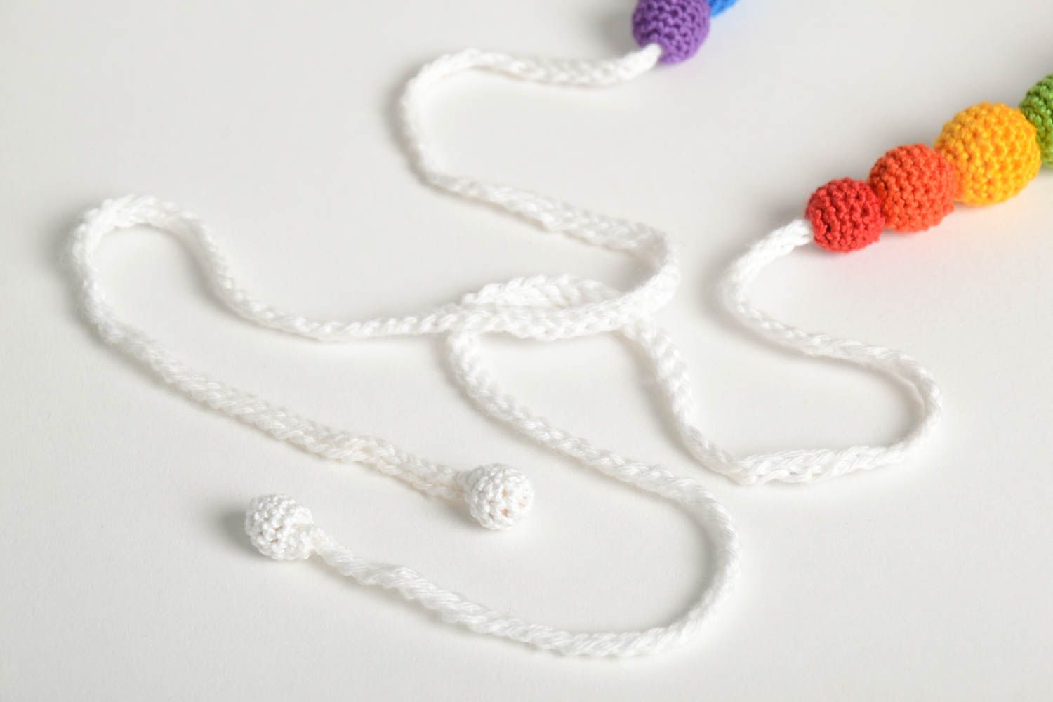 Bright handmade crochet ball necklace babywearing necklace designs gift ideas photo 4