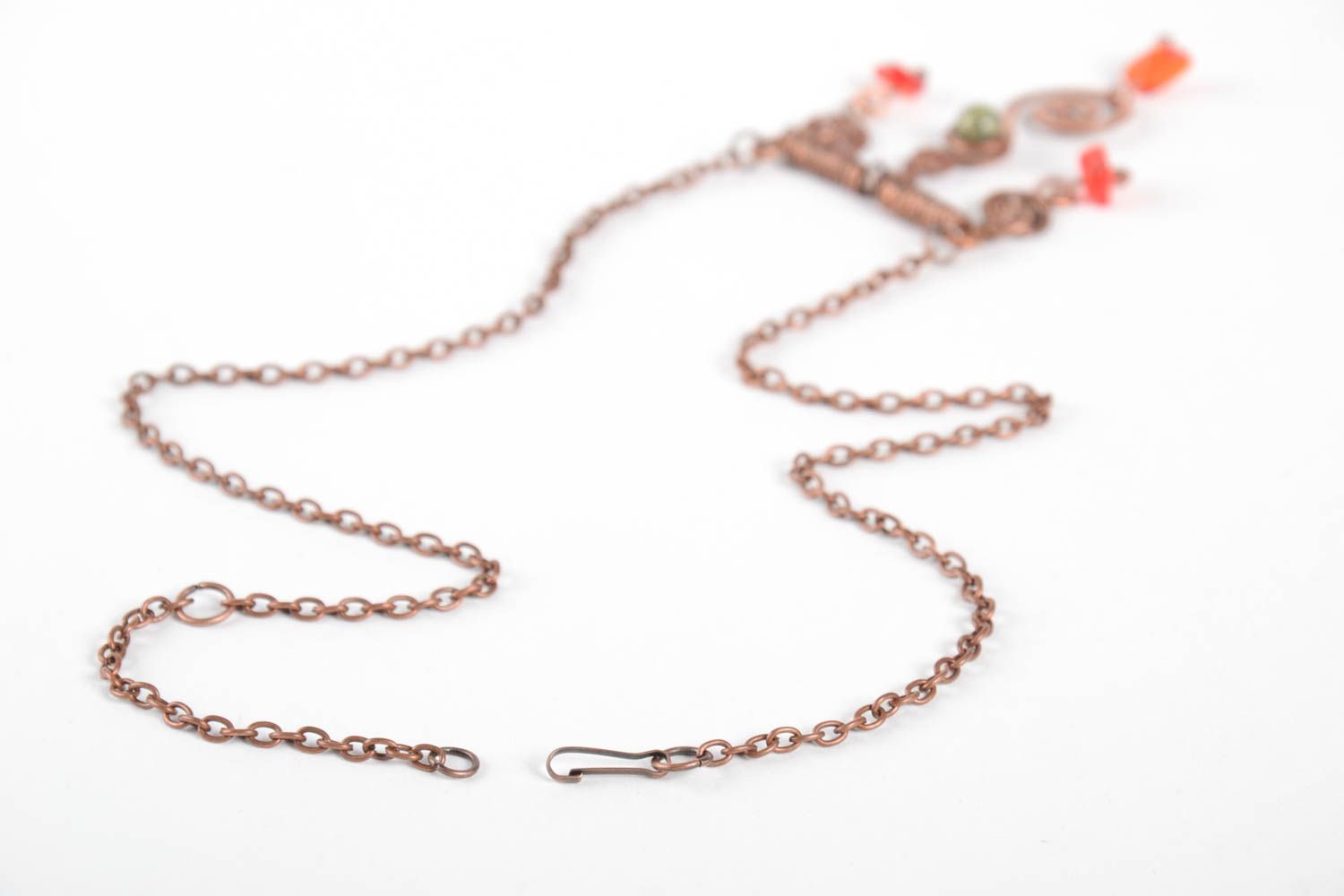 Handmade designer pendant natural stone pendant copper jewelry copper pendant photo 4