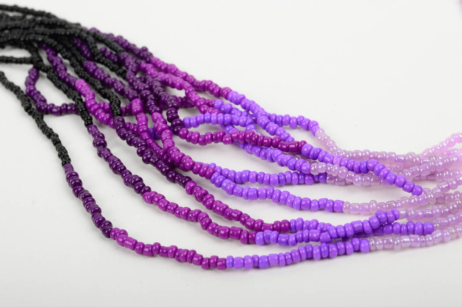 Ensemble bijoux Collier fait main Boucles d'oreilles pendantes noir-violet photo 3