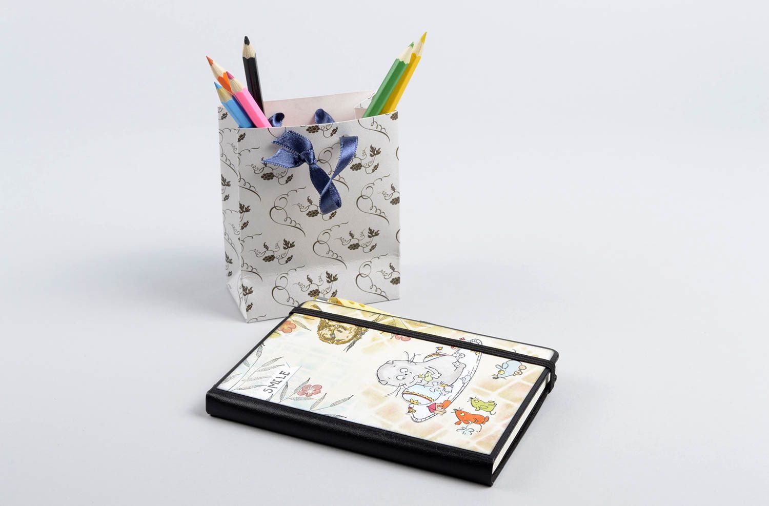 Schönes Notizbuch Kater handmade ausgefallenes Geschenk Design Notizblock  foto 5