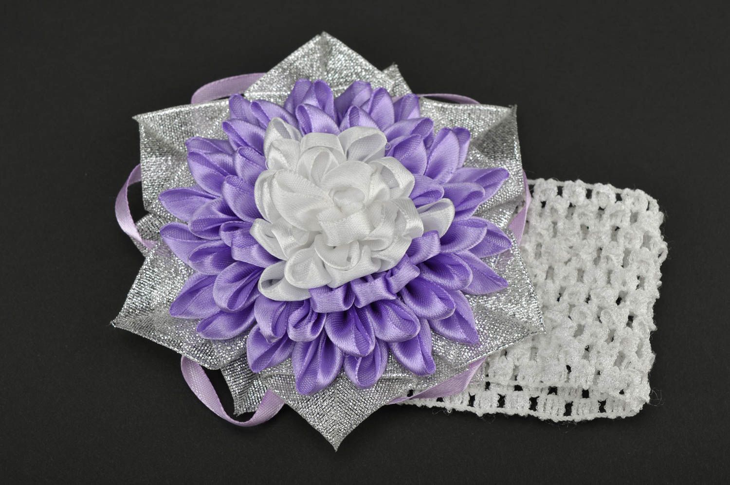 Handmade Haarband mit Blume Haar Accessoire Haarschmuck Blume für Mädchen foto 2