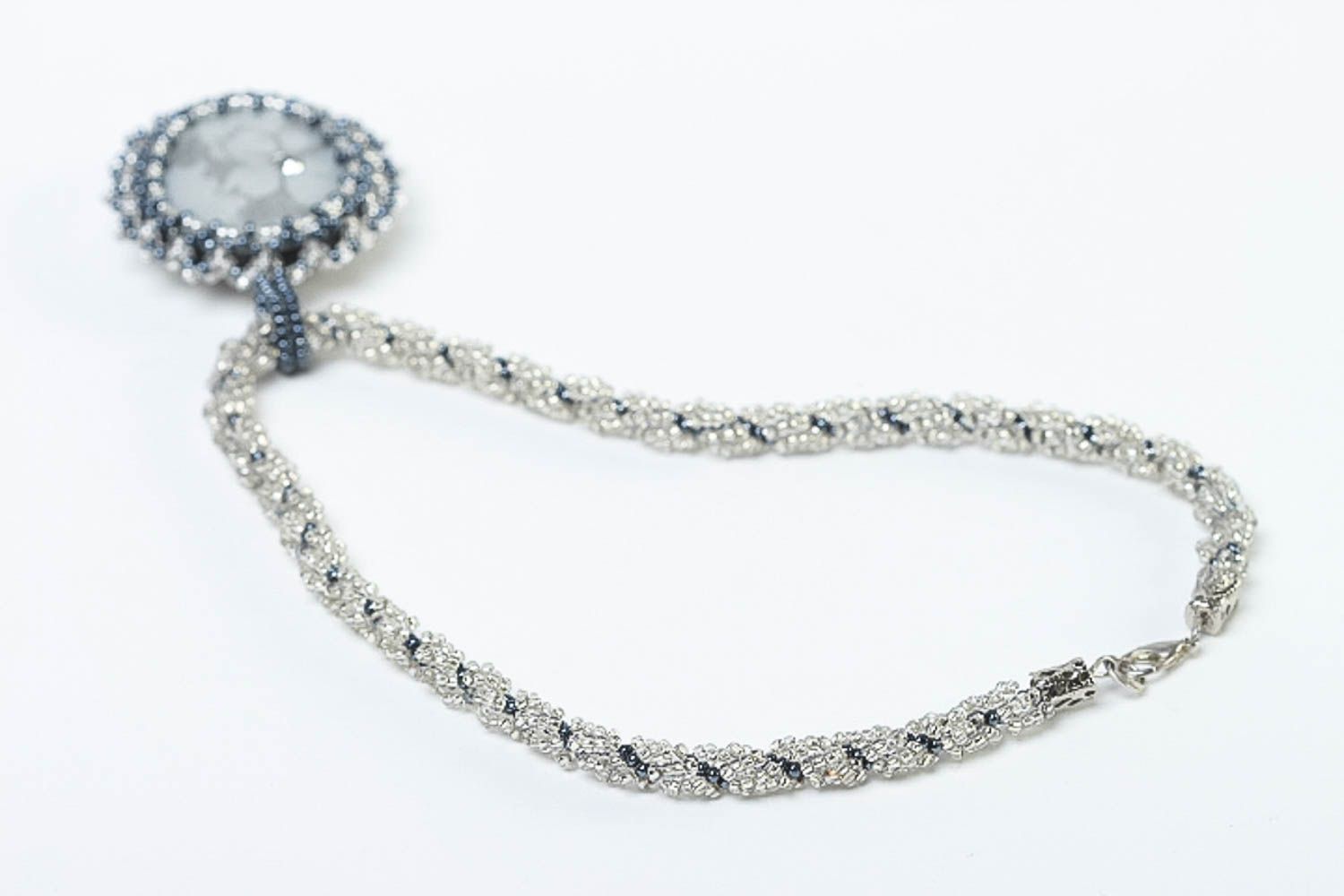 Unusual handmade pendant necklace neck pendant beaded necklace gift ideas photo 4